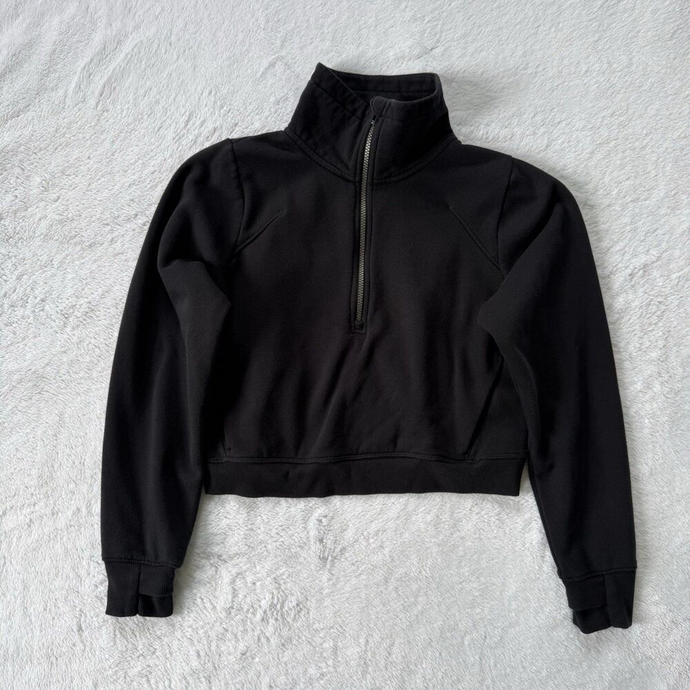 All In Motion Women's Active Comfort 1/2 Zip Pullover Sweatshirt Black Size S - Picture 2 of 8